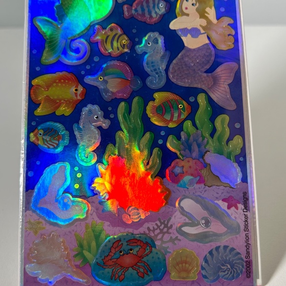 Vintage 2002 Sandylion Pearly Stickers Sealed Pack Mermaids Sea Animals (22M) - Picture 4 of 6